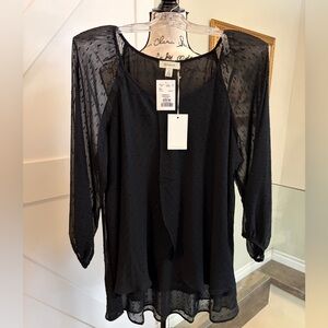 🔸 Stylish Black Sheer Blouse